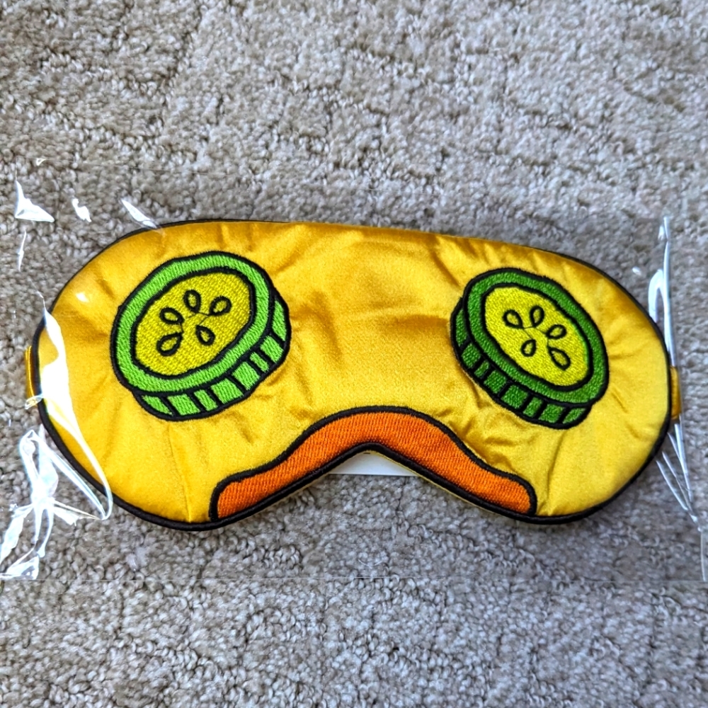 Cucumber Satin yellow eye mask
